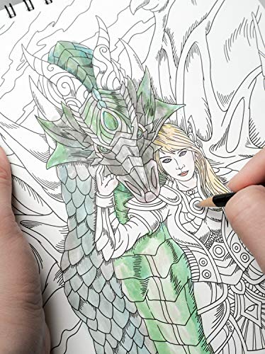 Colorful Dragons Adult Coloring Book - 50 Designs