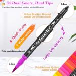 34 Dual Tip Art Markers for Adult Coloring Books