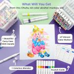 48-color Double Tipped Ohuhu Alcohol Markers - Adult Coloring