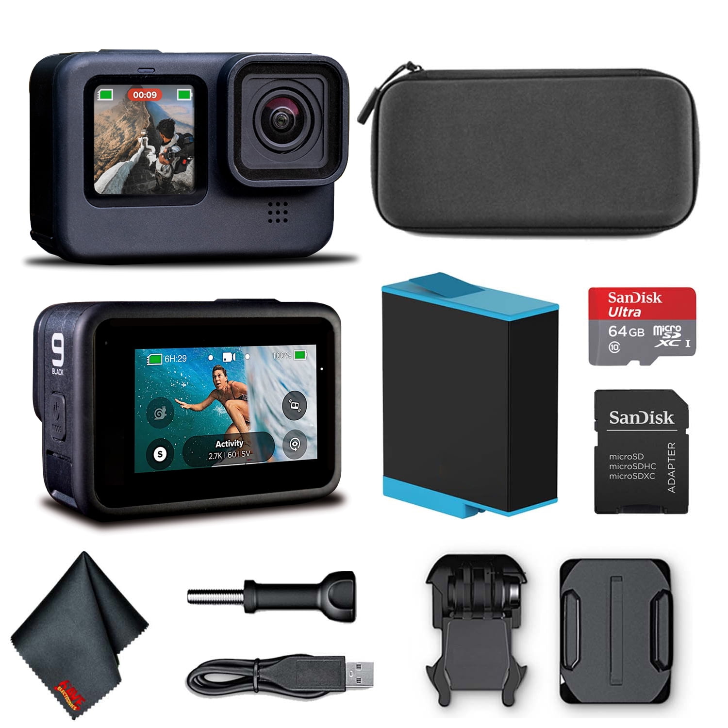 GoPro HERO9 Black: 23MP Action Camera + 64GB