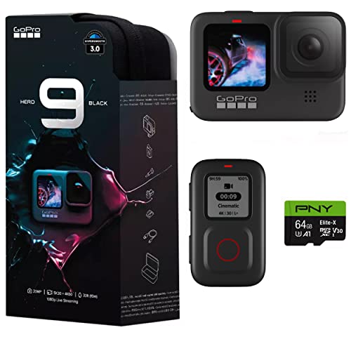 GoPro HERO9 Black Bundle: Remote, 64GB microSDHC - 5K Ultra HD Action Camera