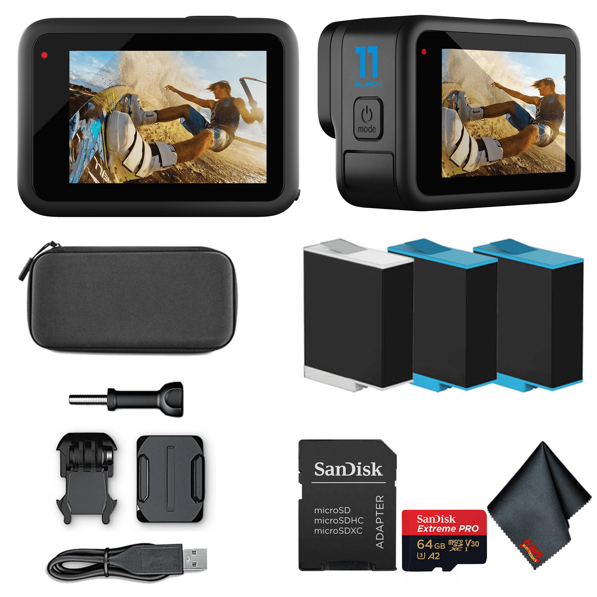 GoPro HERO11 - 27MP Waterproof Action Camera Bundle