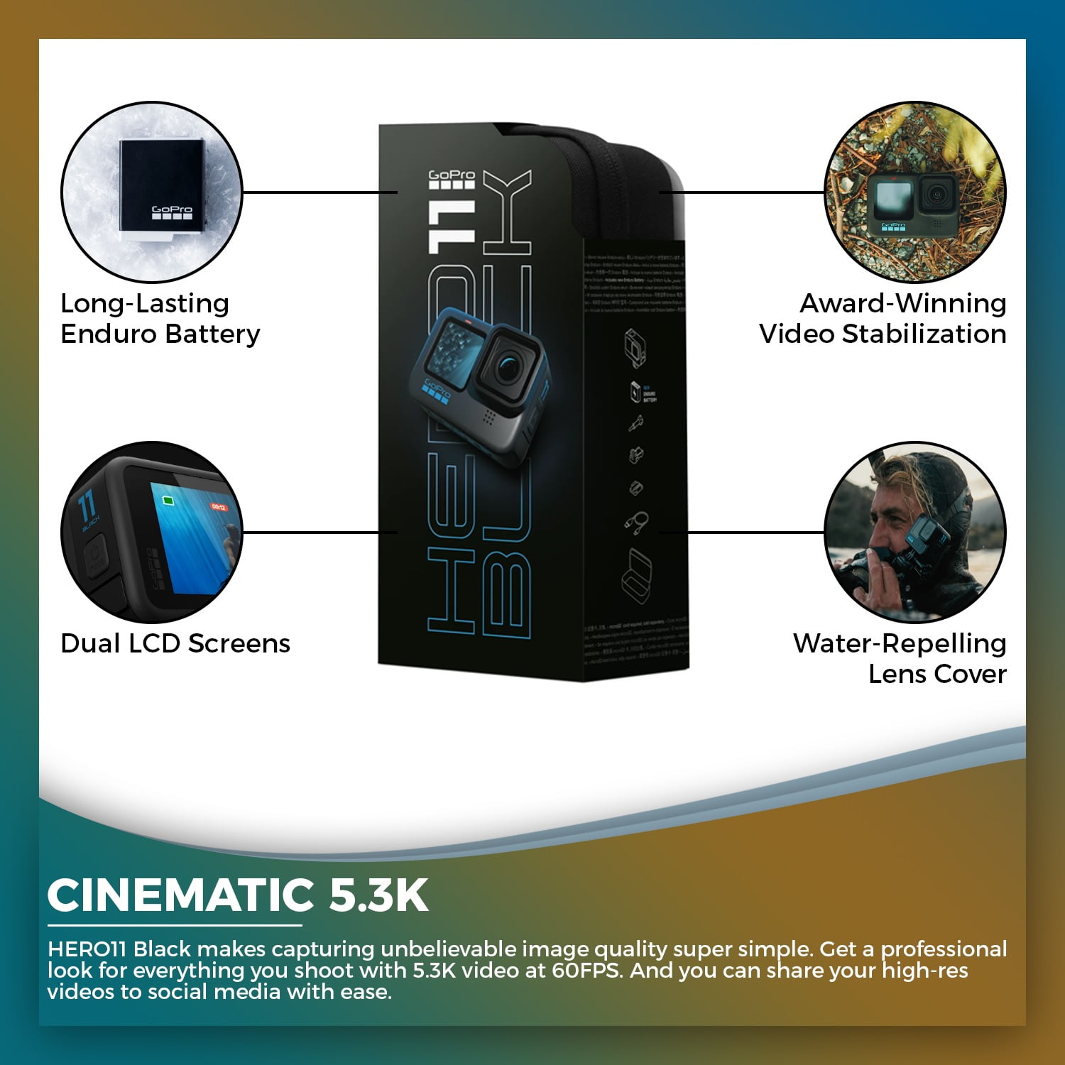 GoPro HERO11 - 27MP Waterproof Action Camera Bundle