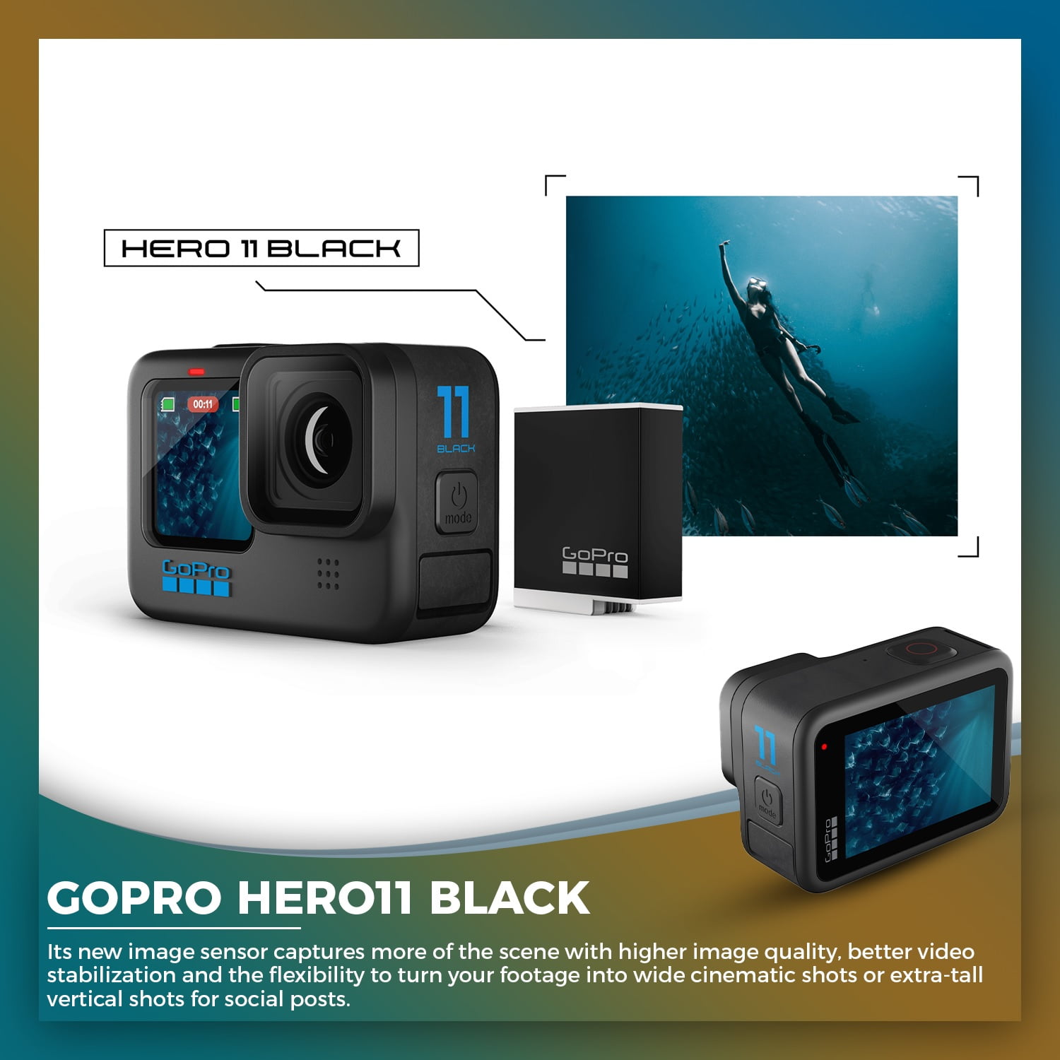 GoPro HERO11 - 27MP Waterproof Action Camera Bundle