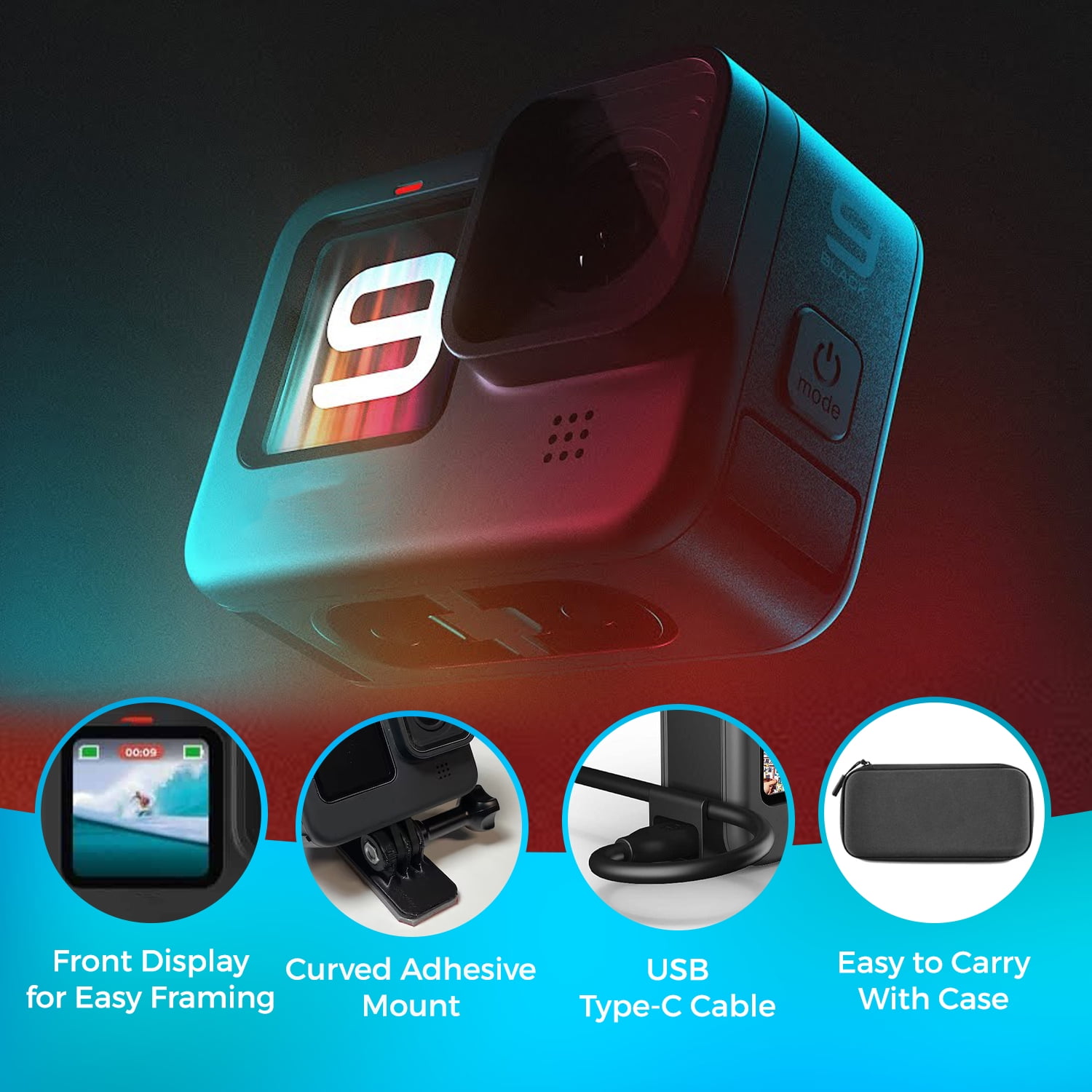 GoPro HERO9 - Waterproof Action Camera + 64GB Card