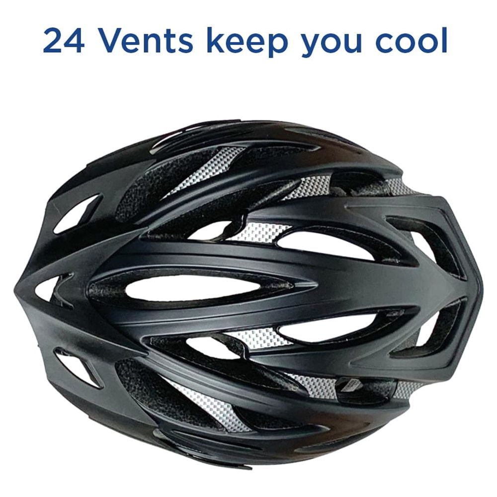 Zefal Adult Black Bike Helmet (Universal Fit, 24 Vents, Ages 14+)