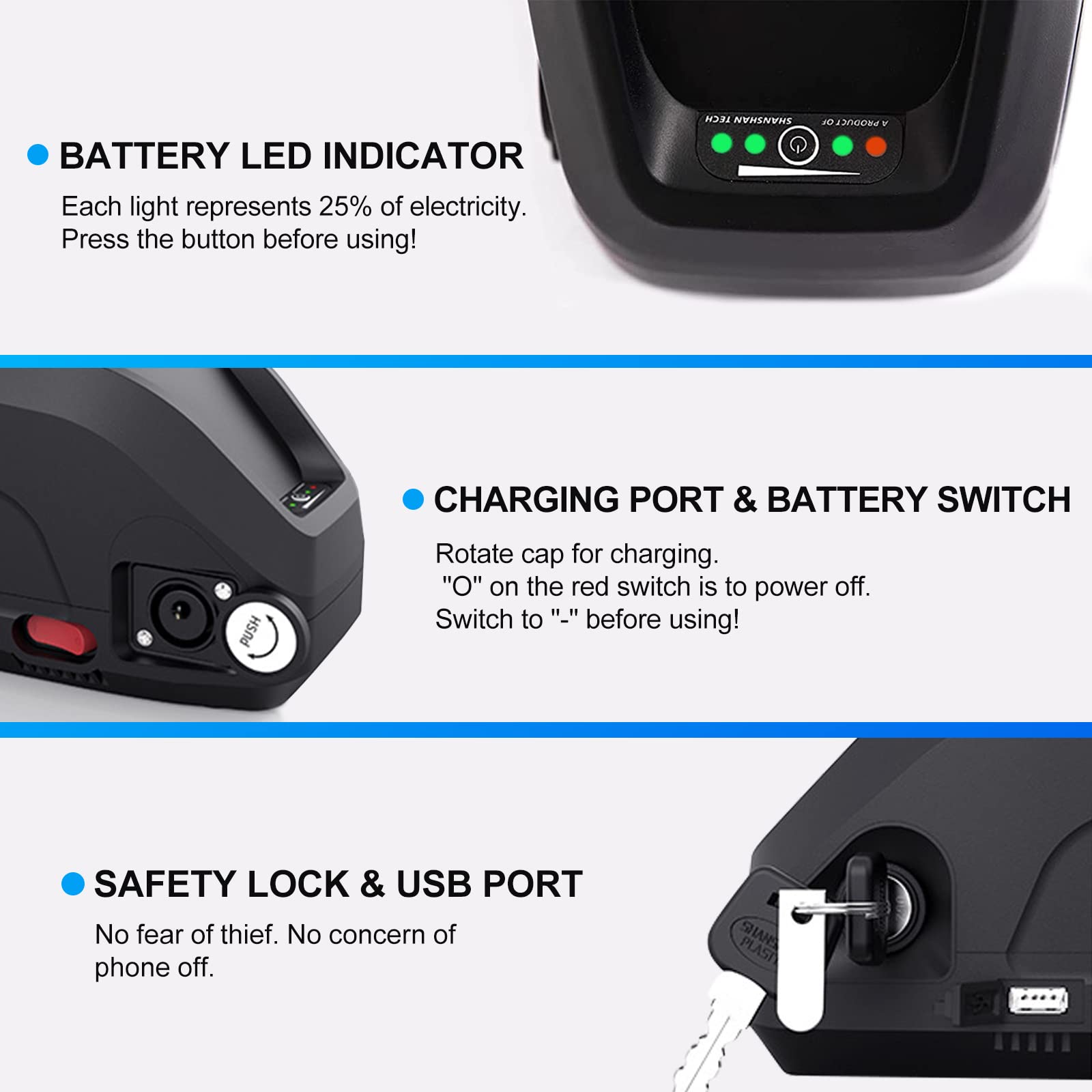 ENGWE Electric Bike Battery Li-ion 48V 13AH
