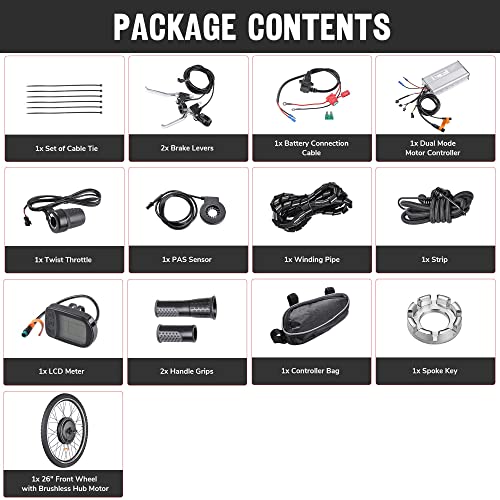 AW E-Bike Conversion Kit - 48V 1000W - 26