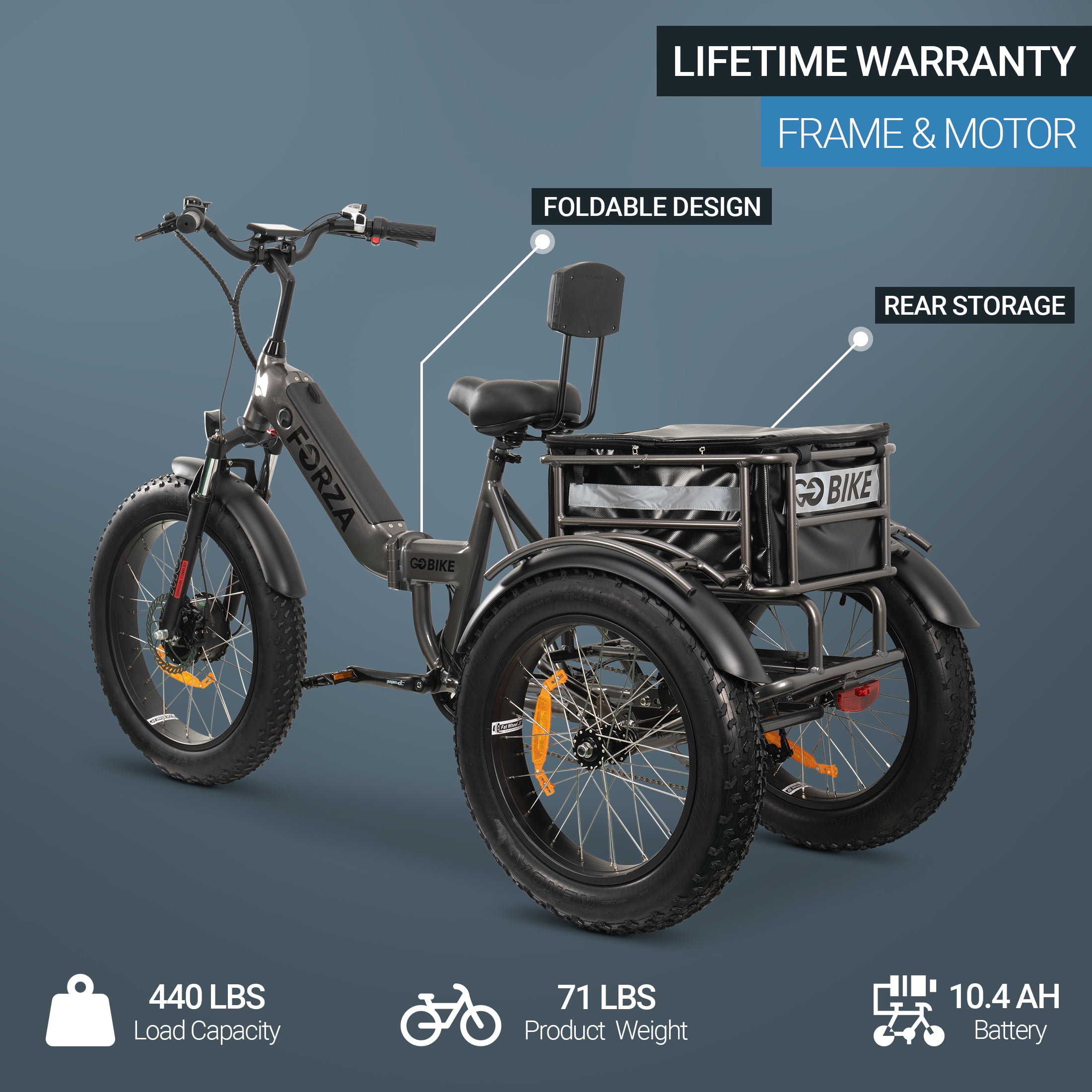 Forza Motorsport 24" Electric Tricycle: 750W 48V Ebike