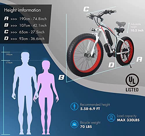YinZhiBoo Electric Bike: Fat Tire E-Bike, 1000W 48V/13AH
