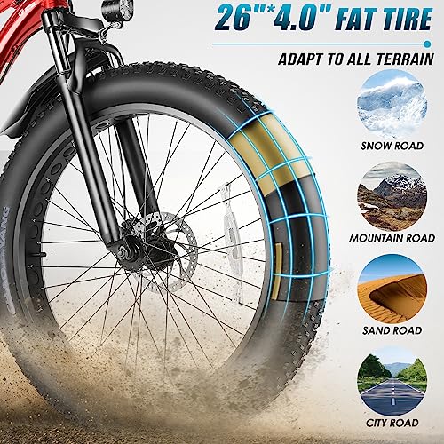 Vivi Electric Mountain Bike 26" x 4.0, 48V 500W