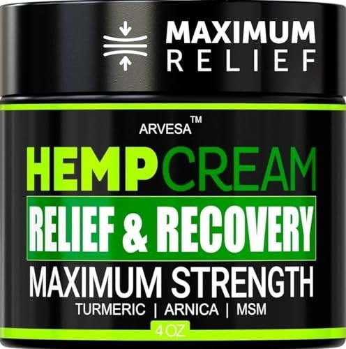 Hemp Cream for Joints, Back, Neck, Elbows - 4 fl oz