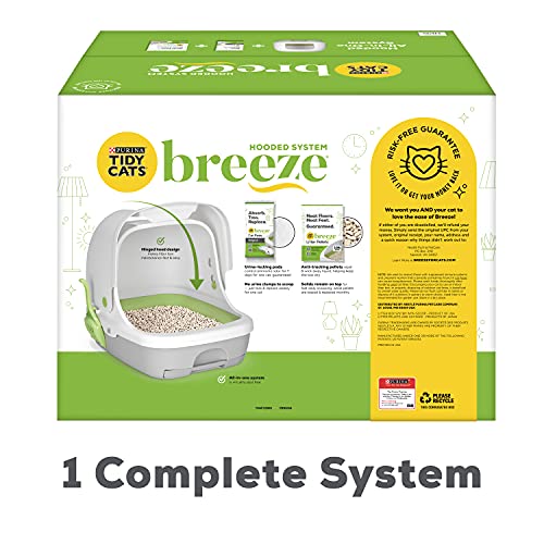 Hooded Cat Litter Box with Pellets & Pads