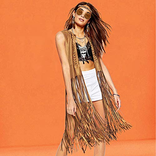 Retro Hippie Fringe Vest Set for Women