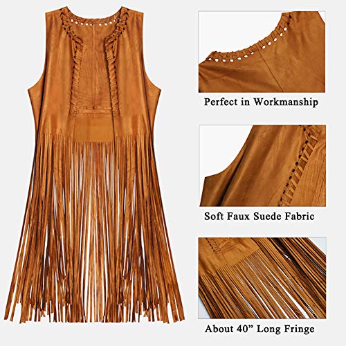 Retro Hippie Fringe Vest Set for Women