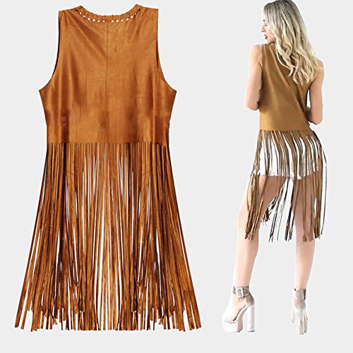 Retro Hippie Fringe Vest Set for Women