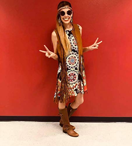 Retro Hippie Fringe Vest Set for Women