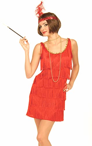 Red Flapper Dress and Headband, Size Medium/Large