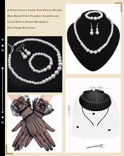 Black Veiled Fascinator Hats - Vintage Retro Women's Headwear