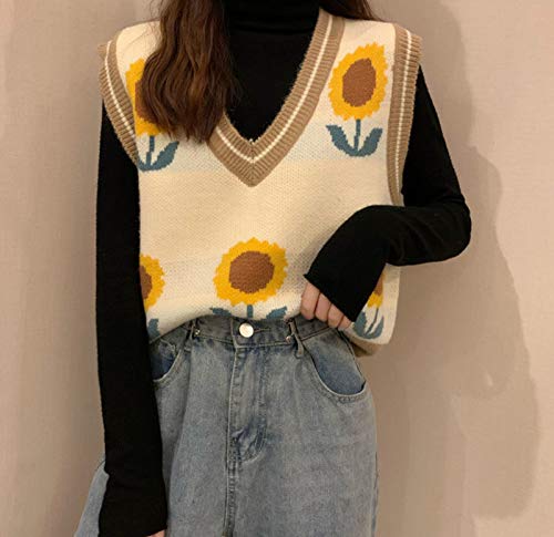 Sunflower Vintage V-Neck Cropped Tank Top for Women