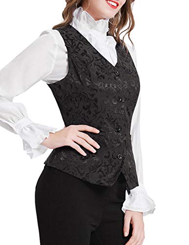 GRACE KARIN Retro Steampunk Gothic Women's Vest (XL, Black)