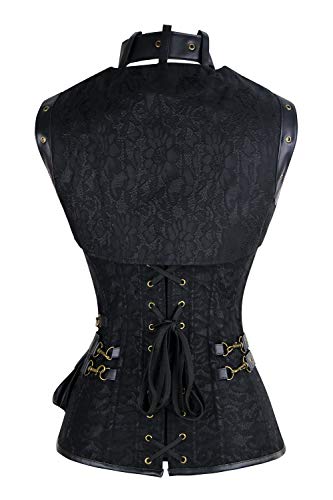 Retro Goth Spiral Steel Boned Steampunk Corset Set