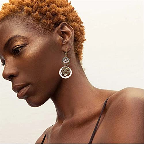 Vintage Steampunk Gear Pendant Dangle Earrings for Women