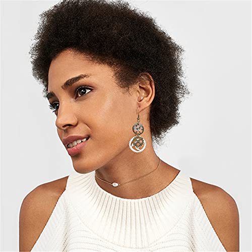 Vintage Steampunk Gear Pendant Dangle Earrings for Women