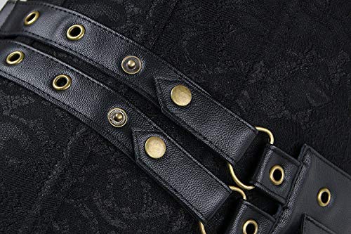 Retro Goth Spiral Steel Boned Steampunk Corset Set