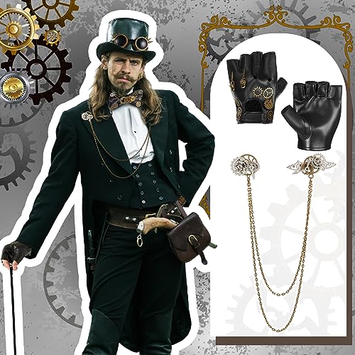 4-Piece Halloween Steampunk Accessories Set for Men