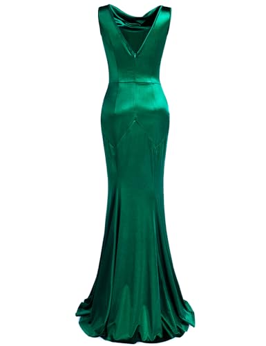 Elegant Green 30s Brief Sleeveless Mermaid Dress