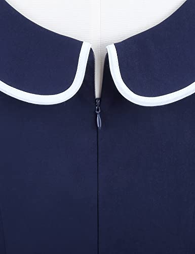 MUXXN Petite Navy Blue Fishtail Hem Formal Dress