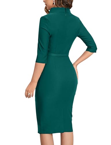 MUXXN 30s Retro Half Sleeve Knee Length Dress