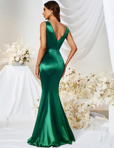Elegant Green 30s Brief Sleeveless Mermaid Dress