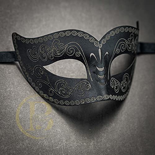 Black Leather Masquerade Mask for Men - Halloween, Cosplay