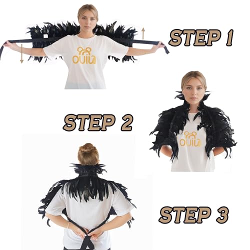 Maleficent Feather Cape for Women & Men in Black