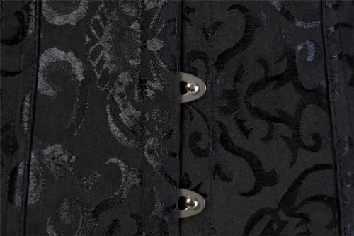 Black Lace-Up Underbust Corset Steampunk Waist Cincher Size Small