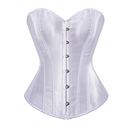 Vintage White Satin Waist Cincher Bustier