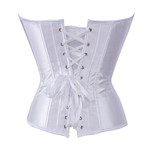 Vintage White Satin Waist Cincher Bustier