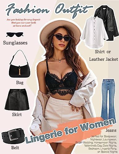 Floral Lace Bustier Corset for Women - Black, X-Large