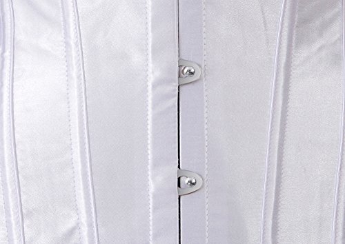 Vintage White Satin Waist Cincher Bustier