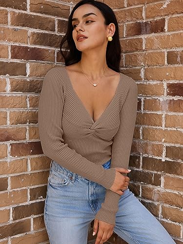 Retro Twist Knot Corset Knit Sweater - Women's