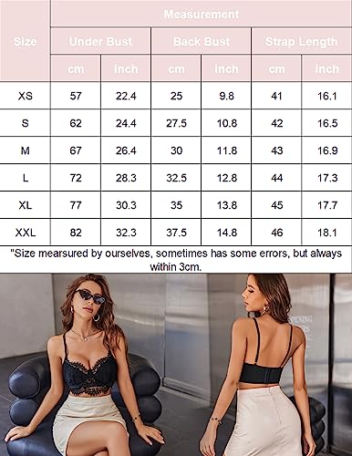 Floral Lace Bustier Corset for Women - Black, X-Large