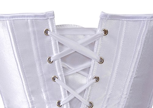Vintage White Satin Waist Cincher Bustier