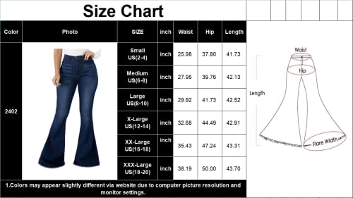 Stretchy High Waist Destroyed Denim Bell Bottoms