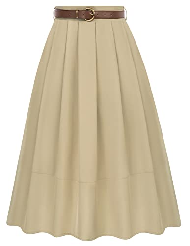 Women's Pleated Midi Skirt: Vintage Retro Style