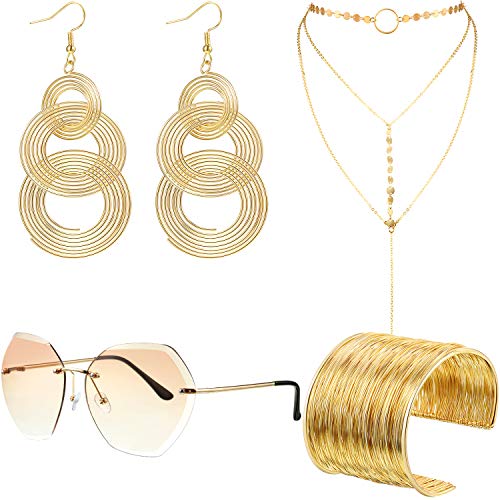 70s Disco Set - Sunglasses, Bracelets, Necklace, Earrings