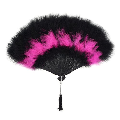Small Marabou Feather Fan - Vintage Costume Burlesque Fan