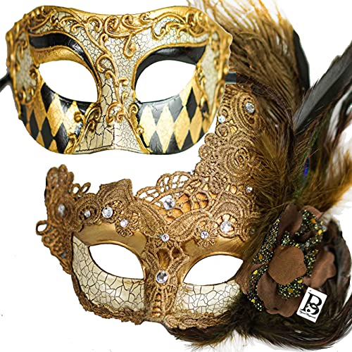 Couples Roman God Burlesque Masks for Halloween Costume