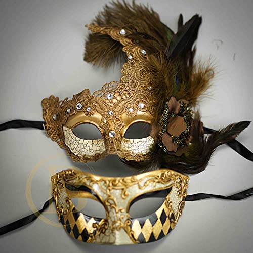 Couples Roman God Burlesque Masks for Halloween Costume